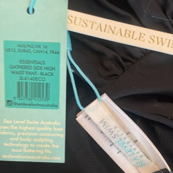 Sea Level High Waist Pant Bikini Bottoms in Black New Retails $65 - Picture 5 of 5